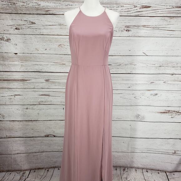 After Six Women's Dusty Rose Criss Cross Open Back 1512 Dress Size 10 - Picture 1 of 13
